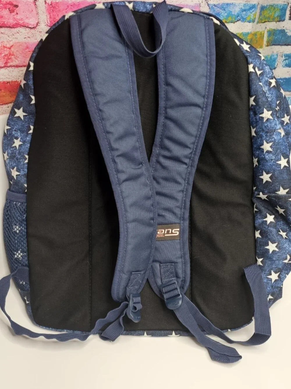 Jansport Trans Supermax Backpack Blue White Stars School Travel Pack 17